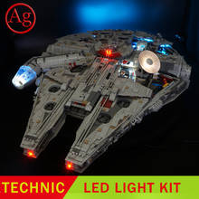 Kit de construção de brinquedo, luz de led, compatível com diy 75192, 05132, conjunto de blocos de construção millennium falconed (não inclui o conjunto) 2024 - compre barato