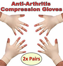 Перчатки для лечения артрита, 1 пара, компрессионные перчатки для снятия боли в руке, магнитная терапия, перчатки без пальцев, поддержка запястья 2024 - купить недорого