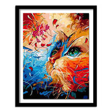 5D DIY Diamond Embroidery Colored Cute Cat Flower Diamond Painting Cross Stitch Square Rhinestone  Decoration BK340 2024 - buy cheap