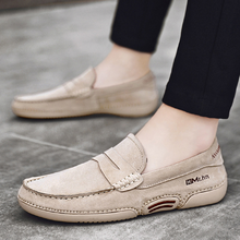 Y38 Designer Men Fashion Suede Leather Men Formal Casual Mens Driving Shoes Loafers Moccasins Flats Breathable Slip on Boat Shoe 2024 - buy cheap