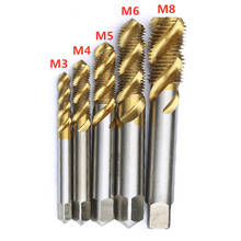 5pcs Titanium Coated Screw Thread Plug Tap HSS Spiral Flute Metric Machine Screw Tap Drill Set M3/M4/M5/M6/M8 2024 - buy cheap