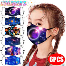 6PC Kids Children's Masks Adjustable Reusable Anime Star Sky Printed Face Mask Washable Cloth Fabric Mouth Cover Facial Masks 2024 - buy cheap