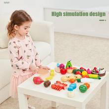 Conjunto de brinquedos de madeira para crianças, brinquedo educativo diy, cortar frutas, vegetais, comida 2024 - compre barato