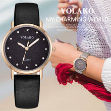 Yolako Hot Sale Brand Fashion Female Diamond Women Leather Belt Smiple Watches Clock Ladies Dress Analog Watch relogio feminino 2024 - buy cheap