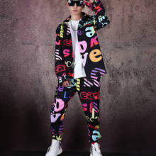 Men'S Nightclub Outfits Loose Letters Printed Shirt Pants Hip Hop GOGO Dance Costume Trendy Suit Hiphop Performance Wear 1880 2024 - buy cheap