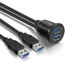 Cable de extensión de montaje empotrado para coche, 1/2 puertos USB 3,0 macho a USB 3,0 hembra para coche, camión, barco, motocicleta, Panel de tablero 2024 - compra barato