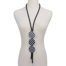 YD & YDBZ новые большие круглые в полоску подвески ожерелья для женщин в стиле панк Стиль резиновая веревка длинное ожерелье в готическом стиле, одежда свитер с украшением в виде цепочек 2024 - купить недорого