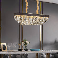 Lámpara de araña de cristal para restaurante, luminaria rectangular de lujo americana para villa, sala de estar, diseño recomendado 2024 - compra barato