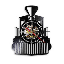 Creative Vintage Steam Locomotive Wall Clock Vinyl Record  Wall Clock Battery Operated Track Railroad Decorative LED Night Light 2024 - buy cheap