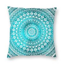 Custom Mandala Turquoise Pillow Case Home Decorative 3D Two Side Printing Floral Pattern Cushion Cover for Sofa 2024 - buy cheap