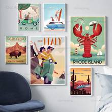 Pintura en lienzo de viaje mundial famoso, Serie de póster de Italia, Isla de Roma, carteles artísticos de pared e impresiones, imágenes para decoración de sala de estar 2024 - compra barato