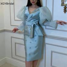 New Arrival V Neck Long sleeve mother of the bride dresses 2022 Crystals Beaded abendkleider Cheap evening dresses Plus size 2024 - buy cheap