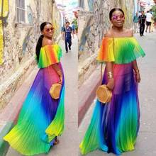 2019 novo estilo de roupas femininas africanas roupas de painel iki estampa fashion tecido elástico vestido de mangas compridas super 2024 - compre barato