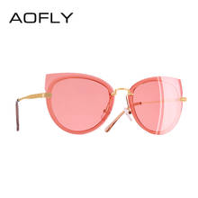 Aofly óculos de sol feminino de luxo, óculos com lentes polarizadas, clássico, olho de gato, metal, a103 2024 - compre barato