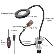 Estación de soldadura lupa de luz LED USB con brazos flexibles, soporte de soldador, herramientas de mano de tercera ayuda, 2 uds. 2024 - compra barato