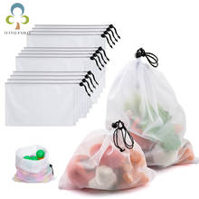 3pcs Reusable Vegetable Fruit Bags Eco Friendly Shopping Toys Mesh Produce Bags Kitchen Storage Mesh Bags ZXH 2024 - buy cheap