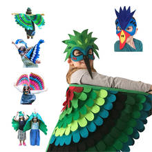 Halloween Carnival Holiday Party Cospaly Costumes For Kids Performance Prop Bird Man Wings Mask Butterfly Parrot Dance Prom Fun 2024 - compra barato