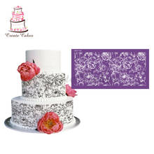 Трафарет для торта с Цветущими Розами, кружевные сетчатые трафареты для свадебного торта, трафареты для помадки, форма для торта Кондитерские инструменты для украшения торта 2024 - купить недорого