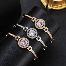 2022 Hot New Fashion Classic 3 color Round Large Rhinestone Shiny Cuff Opening Bracelet For Women Jewelry Gift Mujer Pulseras 2024 - buy cheap