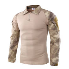 Camiseta táctica del ejército para hombres, camisa de camuflaje de manga larga con cremallera, camisa de combate de rana de asalto, uniforme militar, camisa de graduación para Club, fresca 2024 - compra barato