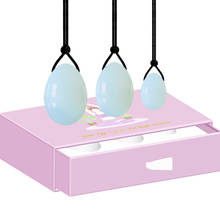 Просверленное яйцо Природный Опалит Йони массажный мячик для влагалища, 3 размера, вагинальная гантель, для упражнений кегеля для женщин, шариковый массажер Бен-ва 2024 - купить недорого