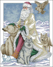 100% Египетский хлопок Счетный крест Полярный Санта Рождество отец и волчок медведь Сова Птица снег зима dim 00299 08526 2024 - купить недорого