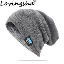 LOVINGSHA-gorro cálido de invierno para hombre y mujer, gorros tejidos de lana, informales, de marca, de algodón, HT140 2024 - compra barato