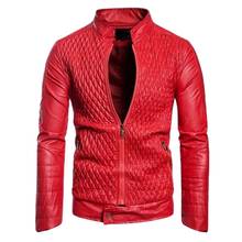 Men Diamond Lattice Leather Jacket Classic Moto Faux Leather Jacket  Design PU Biker Jacket Male Outerwear Europe/US Size 2024 - buy cheap