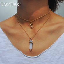 VOSVINGS natural opal stone moon choker necklace fashion gold color stone stone crystal pendant necklace for women 11 2024 - buy cheap