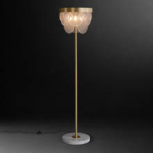 Постмодернистский минималистский светильник для спальни, гостиной, арт-стекло, латунь, торшер 2024 - купить недорого