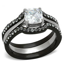 Anillos de boda de Zirconia cúbica negra a la moda para mujer, anillo de compromiso de lujo, joyería, Dropshipping 2024 - compra barato