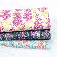 Flower Lavender 100% Cotton Fabric for Girl Clothes Bedding Set Hometextile Cushion Cover Backpack DIY 2024 - buy cheap