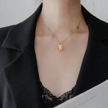 Yun ruo 2020 colar com pingente de margarida, joia feminina de aço titânio na moda 14 k, joias para presente, hipoalergênico 2024 - compre barato