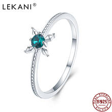 LEKANI 925 Sterling Silver Rings For Women Light Luxury Flower Type Romantic Austria Crystal Female Ring Wedding Fine Jewelry 2024 - buy cheap