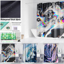 Waterproof Shower Curtains Polyester Fabric Marble Stripes Ink Printing Bathroom Bath Curtains With Hooks 180*230 High Quality 2024 - buy cheap