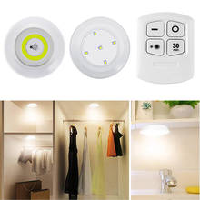 Luminária led para armários e guarda-roupas, sem fio, com controle remoto, para parede, iluminação noturna, regulável 2024 - compre barato