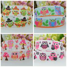 10 Yards 22mm 7/8" Animal OWL cute Printed grosgrain ribbon hair bow Headwear DIY hair accessories retail 2024 - buy cheap