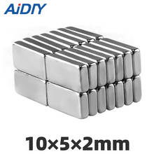 AI DIY 20/50/100pcs 10mm x 5mm x 2mm neodymium magnet super strong power Fridge Cuboid Block rare earth N35 magnets 10 * 5 * 2mm 2024 - buy cheap