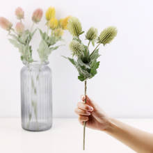 Flores artificiais thistle ramo flor casamento festa em casa flor decorativa 2024 - compre barato