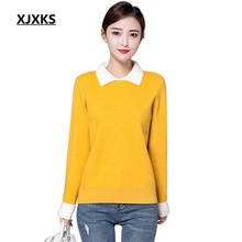 XJXKS 2020 spring winter new women sweater solid color all-match comfortable cashmere knitted sweater women pullover 2024 - buy cheap