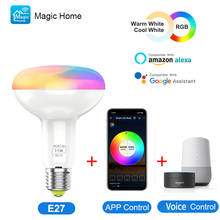 MagicLight смарт-лампочка WiFi работает с Alexa Siri Google RGBCW атмосфера красочная изменение 100-265V таймер музыка окружающая лампа 2024 - купить недорого