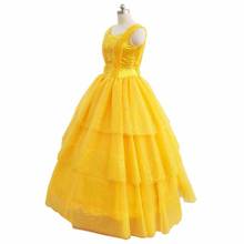 Женский костюм принцессы Белль, желтое платье для косплея, Хэллоуина 2024 - купить недорого