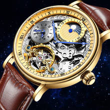 Kinyued-relógio de pulso masculino com pulseira de couro, mecânico, luxuoso, negócios, relógios de homens 2024 - compre barato