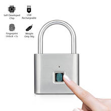 Smart Fingerprint PadLock Zinc Alloy Waterproof Thumbprint Door Lock Portable Anti-Theft Biometric Lock for Bag Drawer Suitcas 2024 - buy cheap