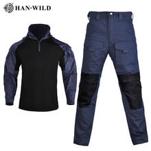 HAN WILD-ropa de Paintball Airsoft para exteriores, uniforme militar, camisas de camuflaje de combate táctico, pantalones de carga, coderas, rodilleras, trajes 2024 - compra barato