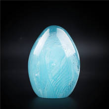 H&D Glass Egg Shaped Paperweight Hand Blown Murano Style Sculpture Glass Figurine Easter Ornament Collection Home Office Decor 2024 - buy cheap