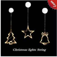 1PC/3PC LED Christmas lights String Decorative DIY New Year's Day Holiday Light Deer / Bell / Stars / Tree Window Sucker Glass 2024 - buy cheap