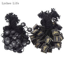 Lychee Life-etiqueta de plástico con hebilla redonda y cuadrada, etiquetas para bolsas de ropa, tarjetas, accesorios de ropa DIY, 50 unids/lote 2024 - compra barato