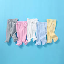 Ropa para bebé recién nacido de 0 a 12M, pantalones largos para niño y niña, pantalones sólidos con cintura elástica, prendas de vestir de algodón puro 2024 - compra barato