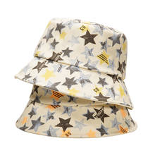 Sombrero de pescador Reversible para hombres y mujeres, gorro de pescador de algodón con estampado de estrellas, estilo Hip Hop Vintage, 2021 2024 - compra barato